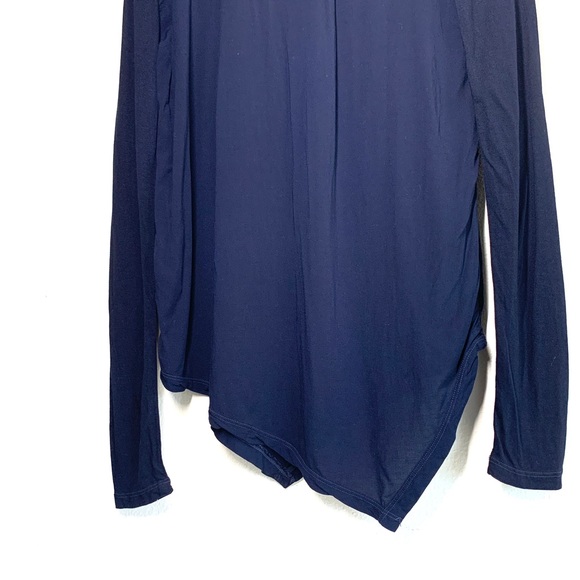 XCVI Navy V Neck Long Sleeve Blouse - Picture 6 of 6